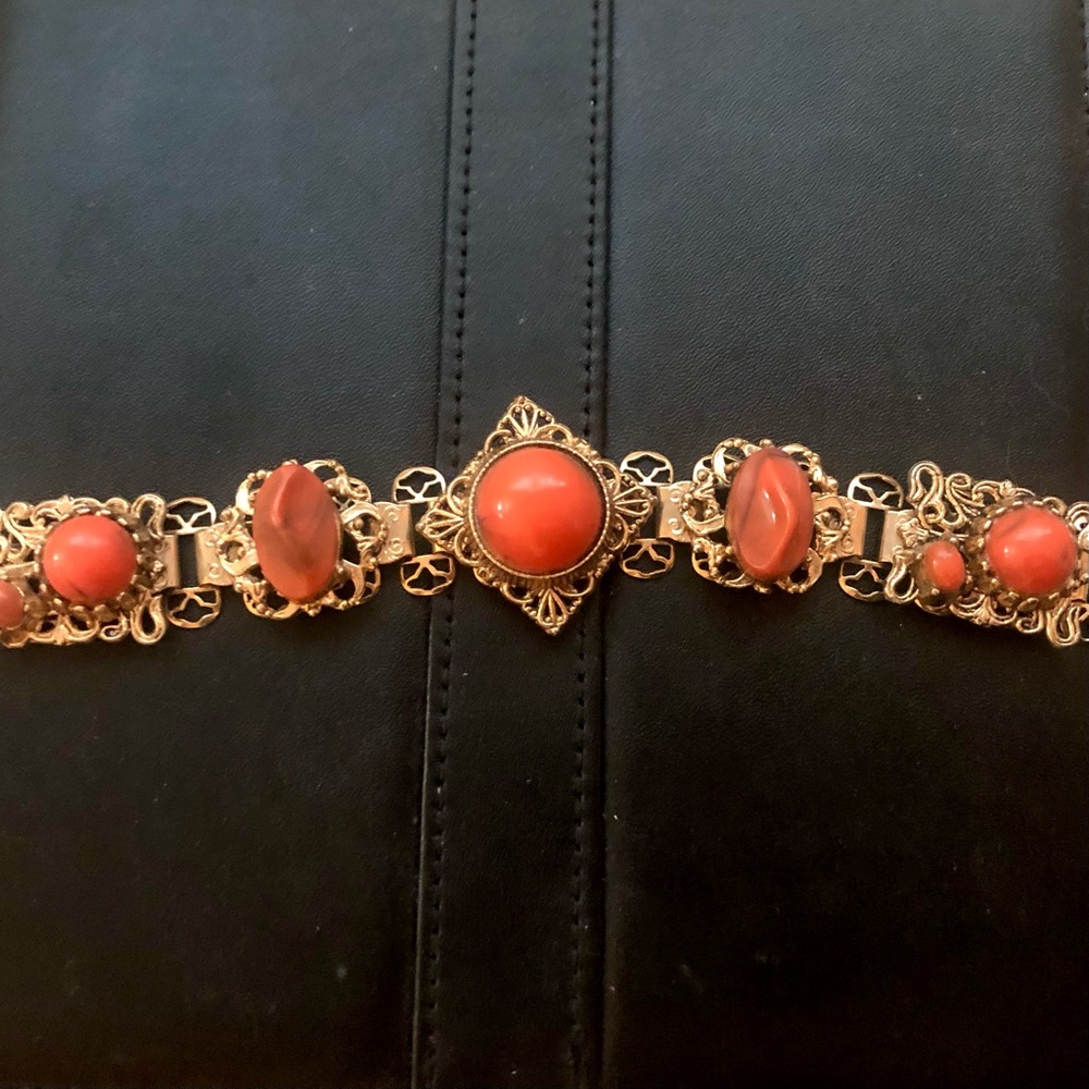 Antique Orange and Gold Bracelet